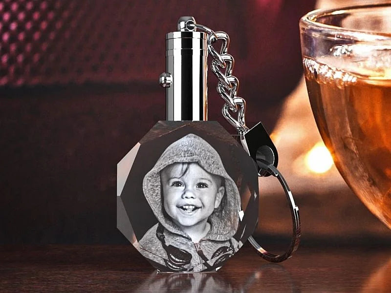 Crystal Octagon Keychain