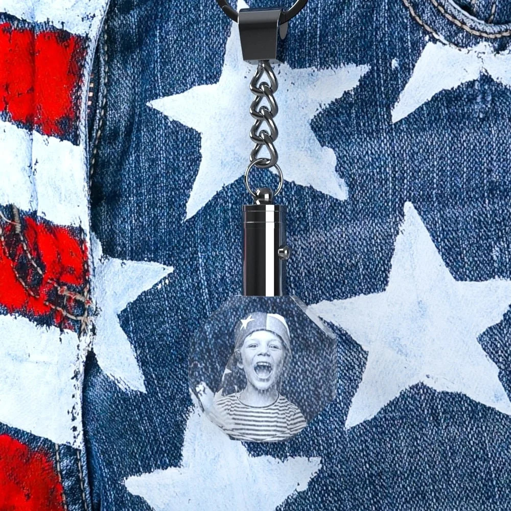 Crystal Octagon Keychain