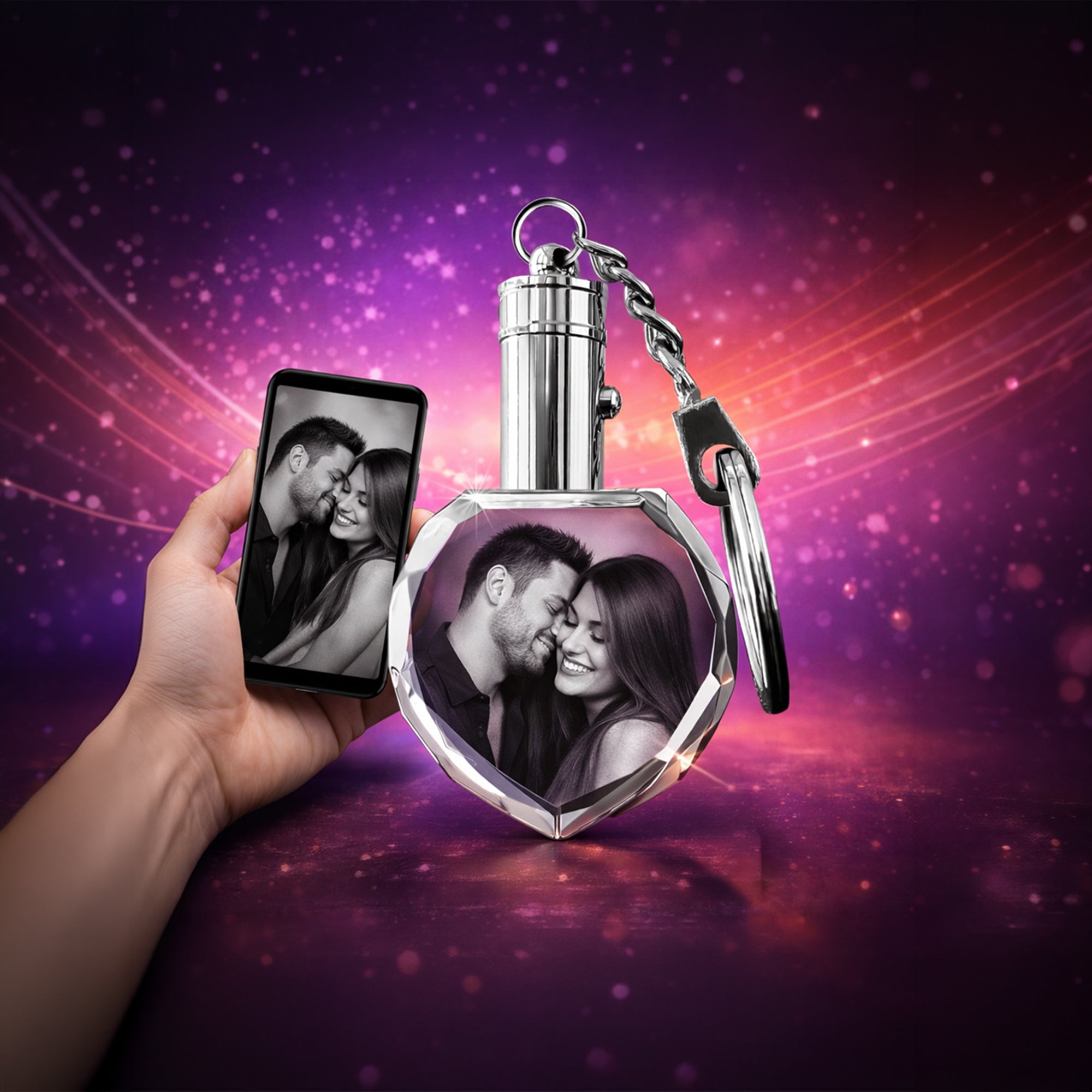 Crystal Heart Keychain